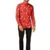 Camisa Navideña Roja "Doodle Red" - Opposuits -Funidelia camisa de christmas doodle red opposuits para hombre