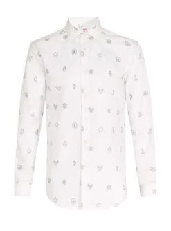 Camisa Navideña Blanca "Icons" - Opposuits -Funidelia camisa de christmas icons opposuits para hombre 1