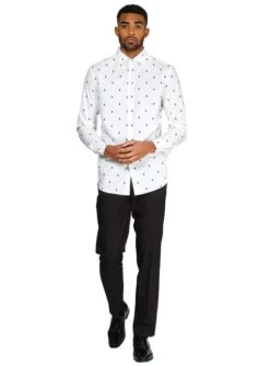 Camisa Navideña Blanca Árboles De Navidad - Opposuits