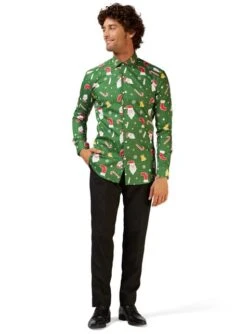 Camisa Navideña Verde "Santaboss" - Opposuits
