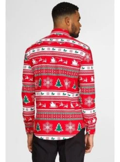 Camisa Navideña Roja "Wonderland" - Opposuits -Funidelia camisa wonderland opposuits para hombre 3