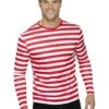 Camiseta De Rayas Rojas Y Blancas Para Hombre