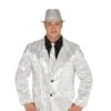Chaqueta De Lentejuelas Plateada Brillante Para Hombre