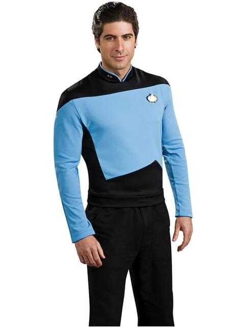 Disfraz De Científico Azul Star Trek La Nueva Generación Para Hombre 3 Disfraz De Científico Azul Star Trek La Nueva Generación Para Hombre