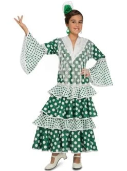 Disfraz De Flamenca Verde Para Niña
