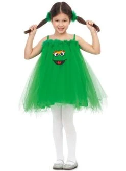 Disfraz De Óscar El Gruñón Barrio Sésamo Para Niña