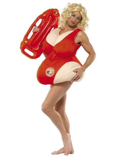 Disfraz De Mujer Socorrista Para Hombre - Los Vigilantes De La Playa 3 Disfraz De Mujer Socorrista Para Hombre - Los Vigilantes De La Playa