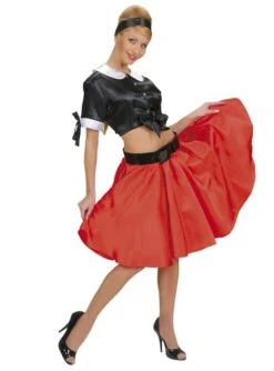 Falda De Satén Roja Con Enaguas Para Mujer -Funidelia falda de saten roja con enaguas para mujer 2