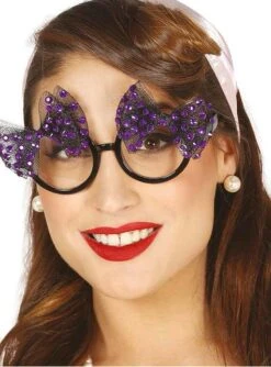 Gafas Con Dos Lazos Morados Para Mujer