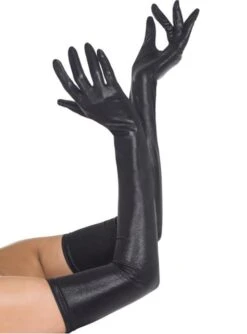 Guantes Negros Efecto Cuero