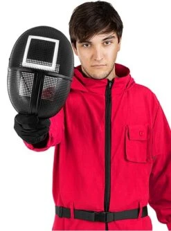 Máscara El Juego Del Calamar Cuadrado - Oficial Netflix -Funidelia mascara el juego del calamar cuadrado oficial netflix 1 3