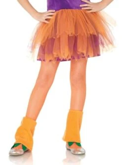 Pantys De Rejilla Naranjas Para Niña