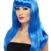 Peluca Azul Con Flequillo -Funidelia peluca azul con flequillo