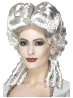 Peluca Barroca Color Plata Para Mujer