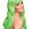 Peluca Verde Lima Con Flequillo Para Mujer -Funidelia peluca con flequillo verde lima para mujer