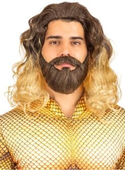 Peluca De Aquaman Con Barba Para Adulto