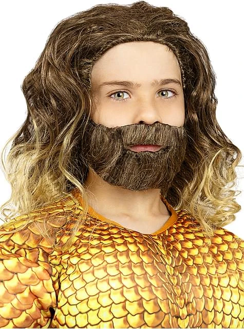 Peluca De Aquaman Con Barba Para Niño 3 Peluca De Aquaman Con Barba Para Niño