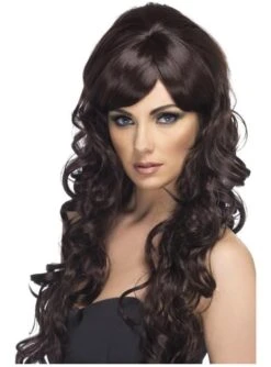 Peluca Larga Marrón De Rizos