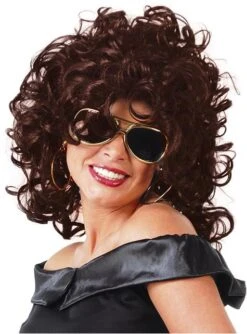 Peluca De Rizos Castaña