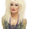 Peluca Años 80 Encrespada Rubia Para Mujer -Funidelia peluca encrespada de los 80