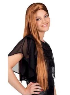 Peluca Larga Castaña Encantadora Para Mujer