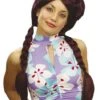 Peluca Manga Castaña De Trenzas Para Mujer -Funidelia peluca manga castana de trenzas para mujer