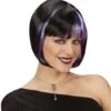 Peluca Negra Con Mechas Violetas para Mujer -Funidelia peluca negra con mechas violetas estilo zoey para mujer